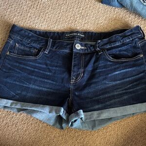 Express Dark Blue Jean Shorts